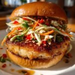 Fiskburgare med asiatisk kålsallad