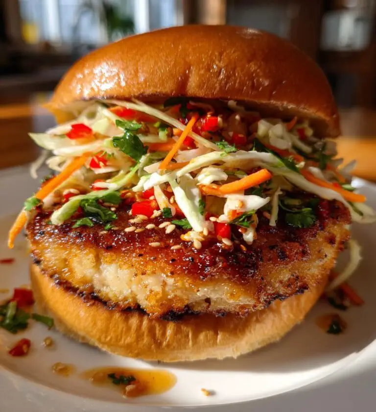 Fiskburgare med asiatisk kålsallad