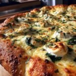 Mozzarellapizza med spenat och ricotta