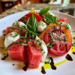 Sallad med tomat, vattenmelon och burrata