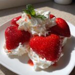 Strawberry heart dessert