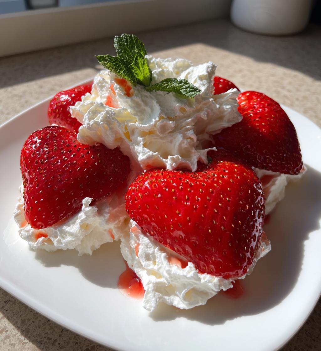 Strawberry heart dessert