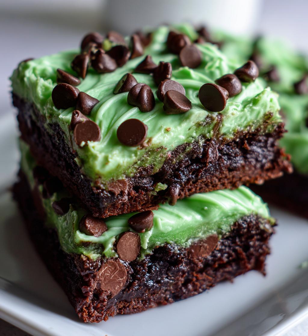 Mint Chocolate Brownies for St Patrick’s Day
