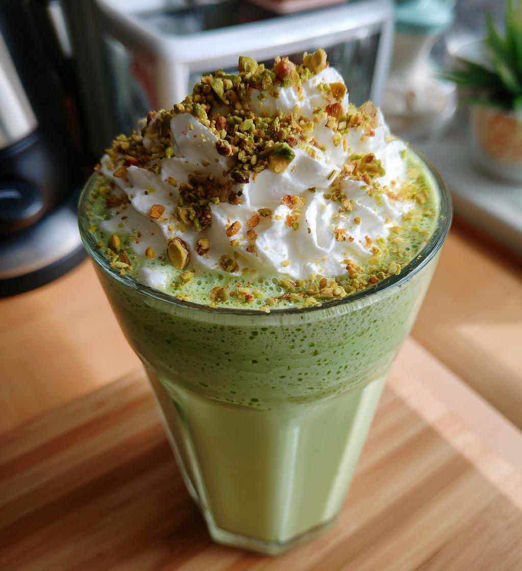 Pistachio Milkshake with Whipped Cream