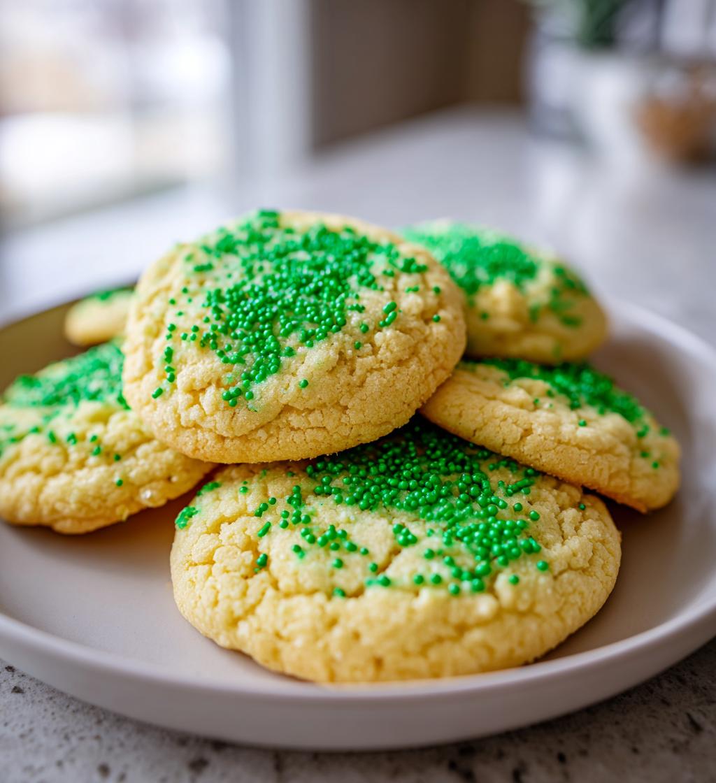 Soft Butter Cookies with Green Sprinkles