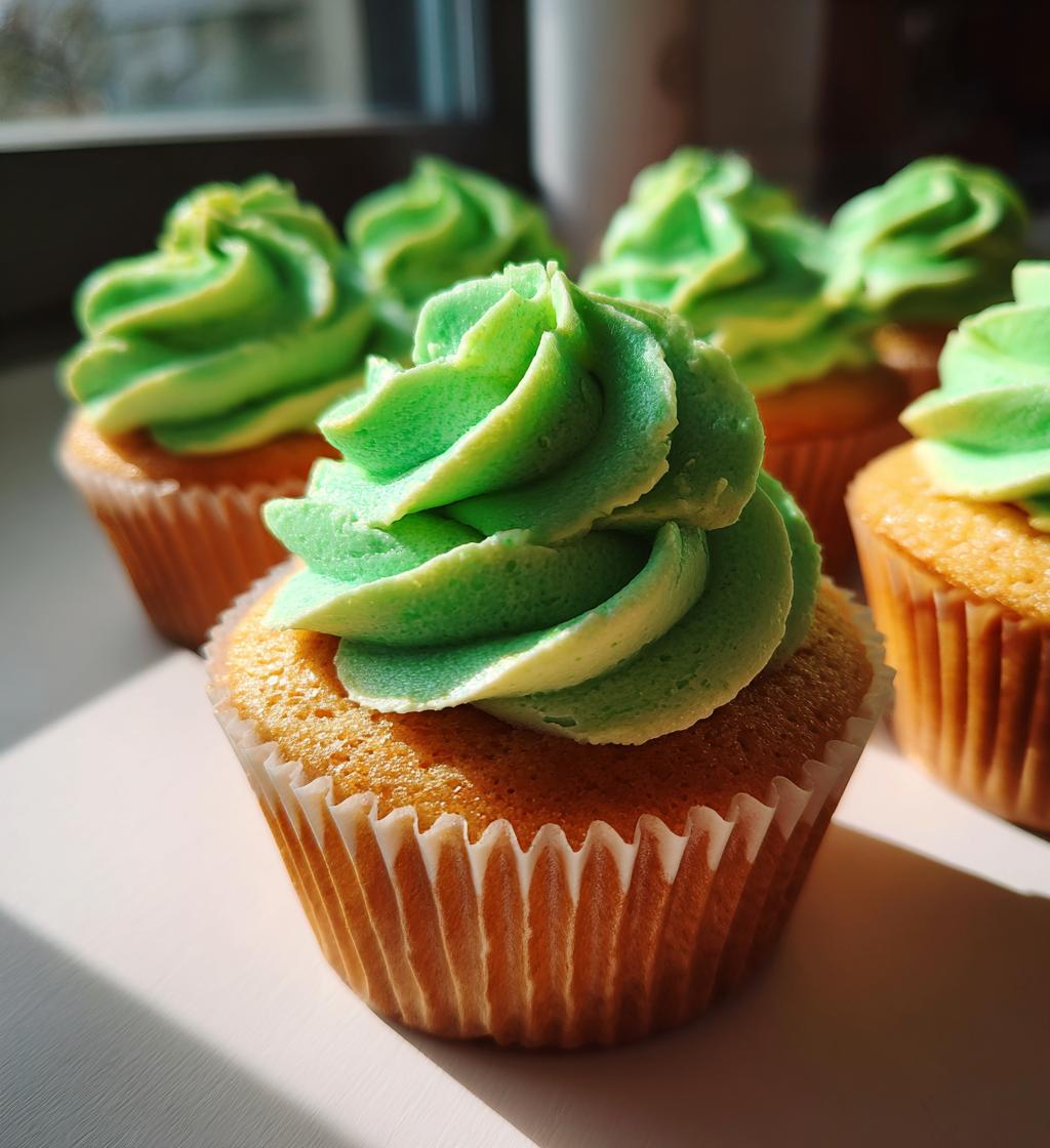 St Patrick’s Day Vanilla Cupcakes with Green Buttercream