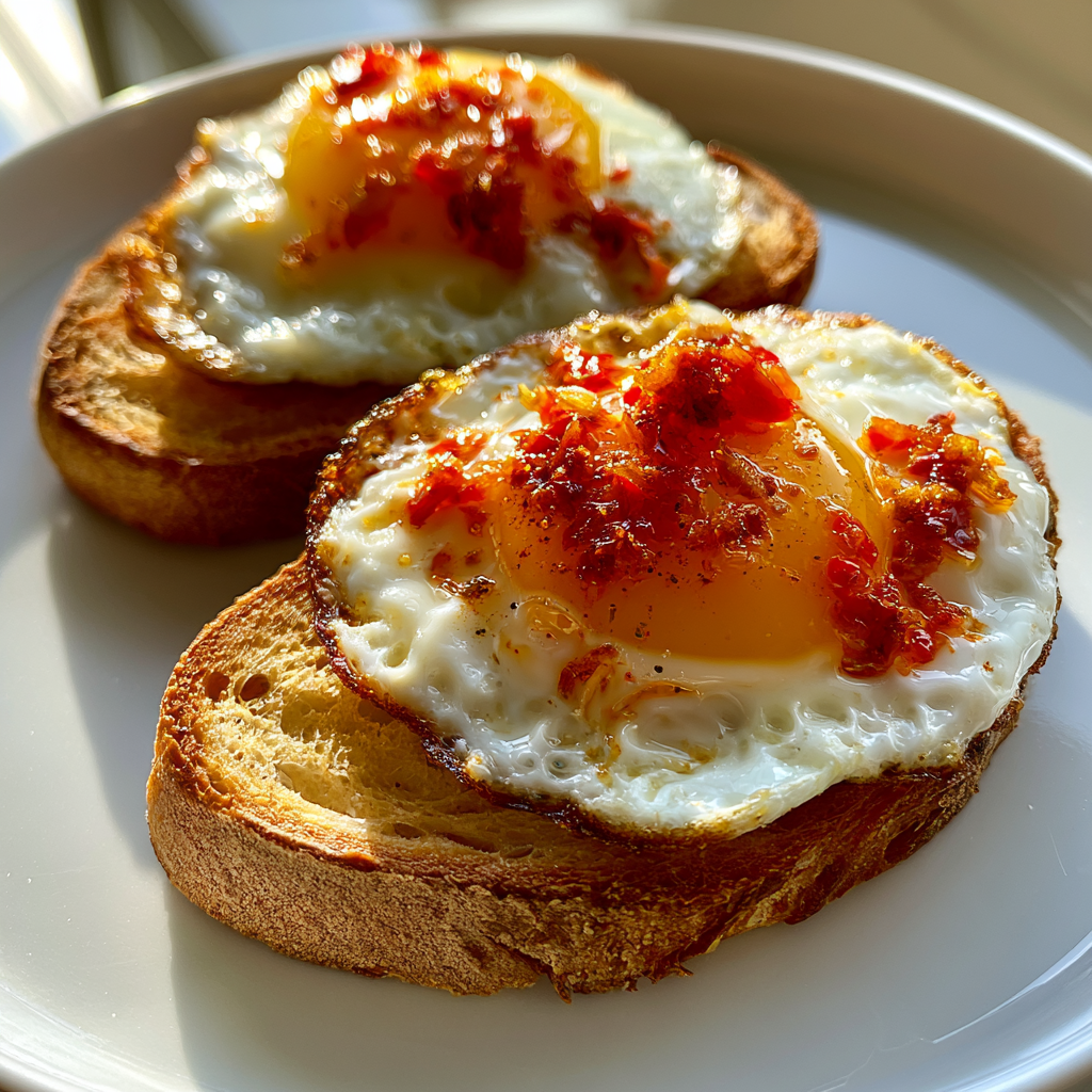 Chili Crisp Fried Eggs on Toast: The Perfect Crunchy Breakfast