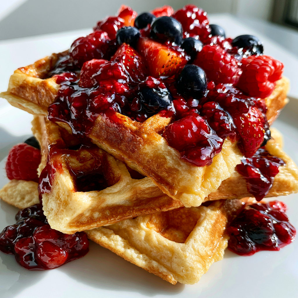 Waffles with Berry Compote: The Perfect Breakfast Delight