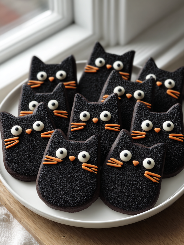 black cat cookies: easy and delicious treats for Halloween fun