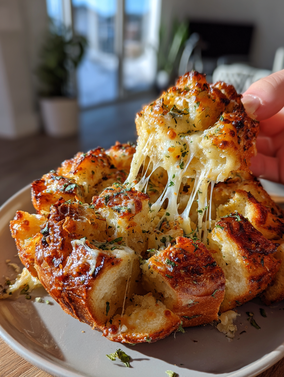 cheesy garlic bread pull apart: the ultimate cheesy delight