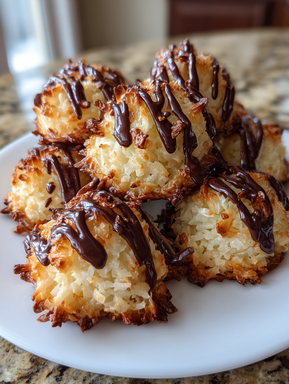 Coconut Macaroons with Dark Chocolate Drizzle: Deliciously Sweet Treats