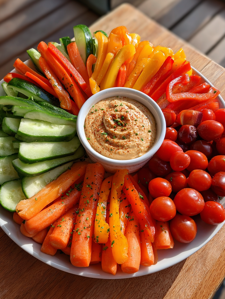 healthy game day food: Delicious Veggie Platter for Gameday Fun
