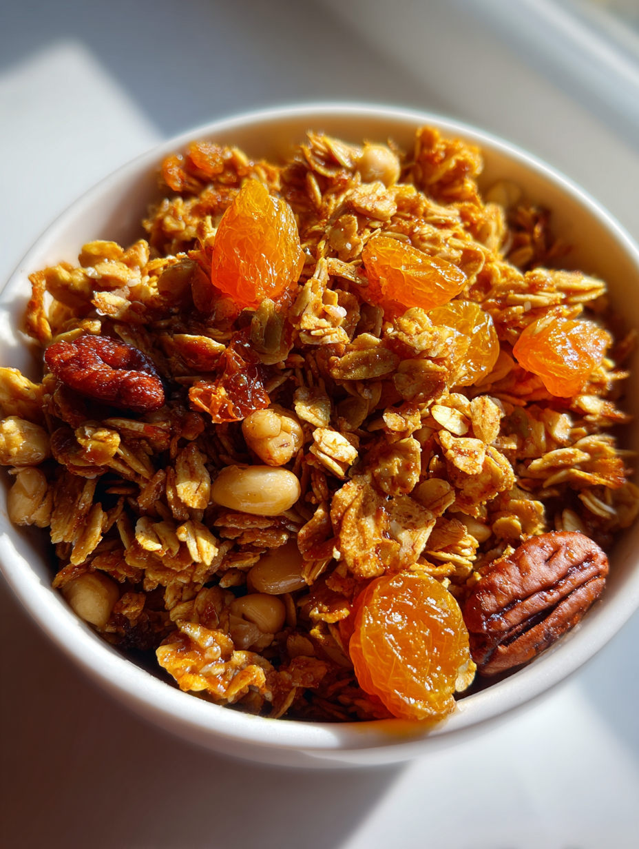 pumpkin spice granola: deliciously crunchy autumn treat for breakfast