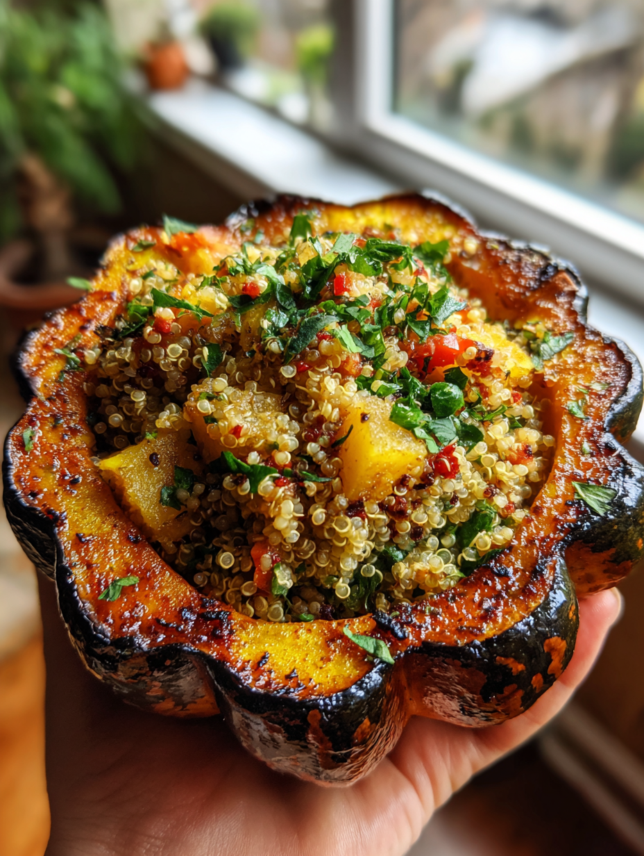 roasted acorn squash stuffed with quinoa: a delicious fall dish