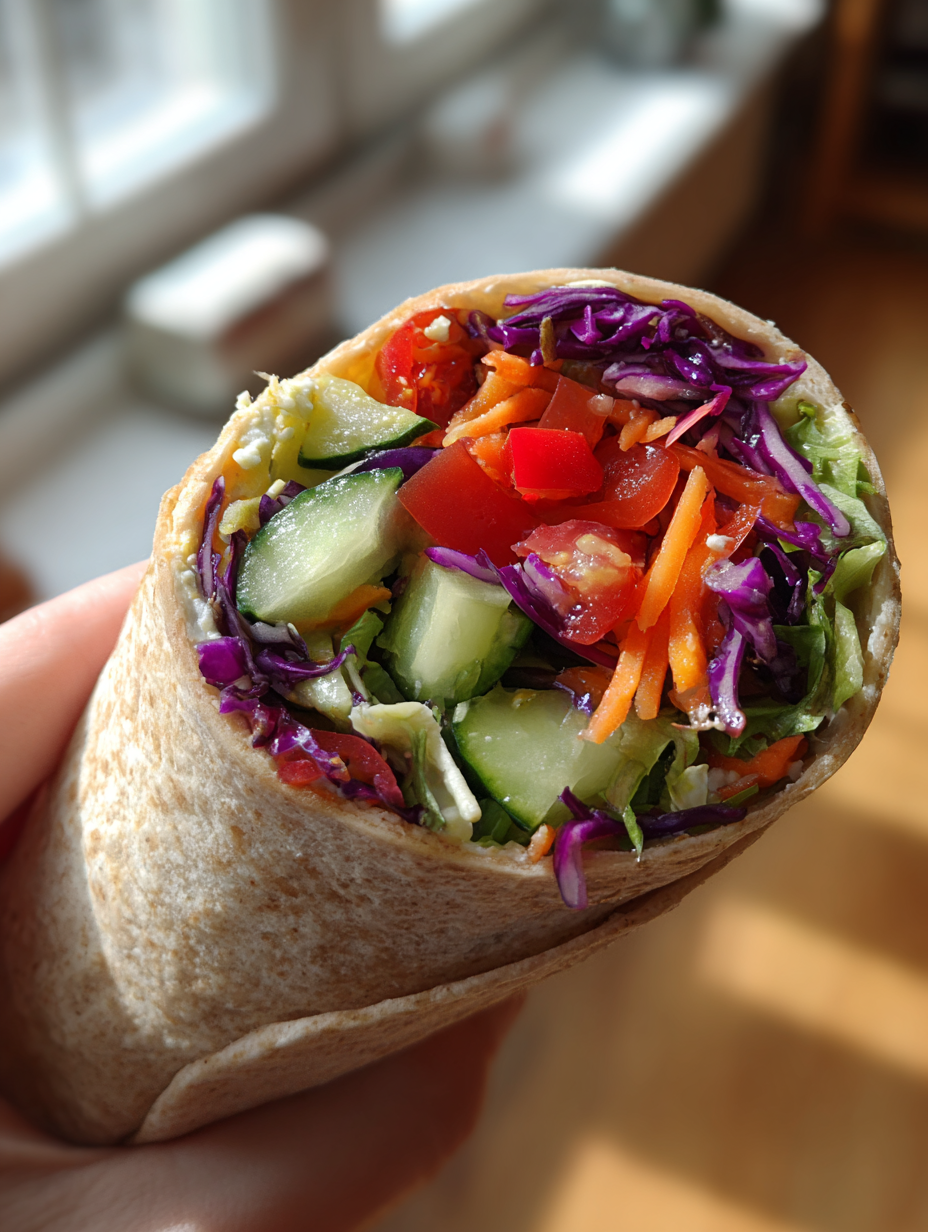 school lunch ideas for kids: colorful Rainbow Wraps with Hummus