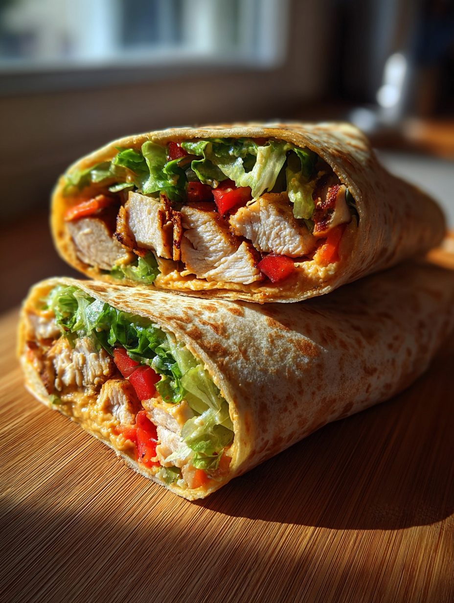 school lunch ideas for teens: delicious chicken wrap with veggies