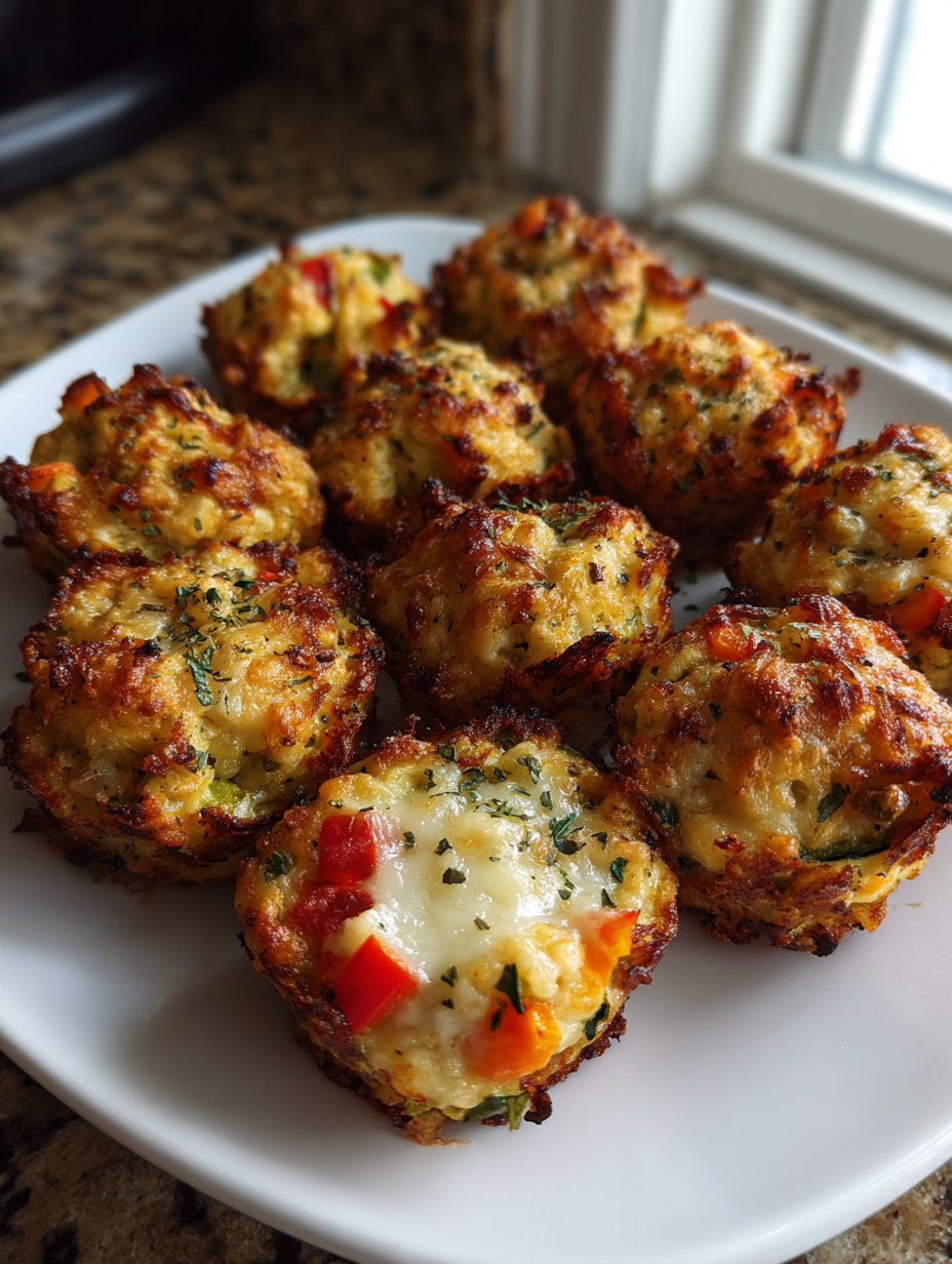 school snack ideas: Delicious Cheesy Veggie Snack Bites Recipe