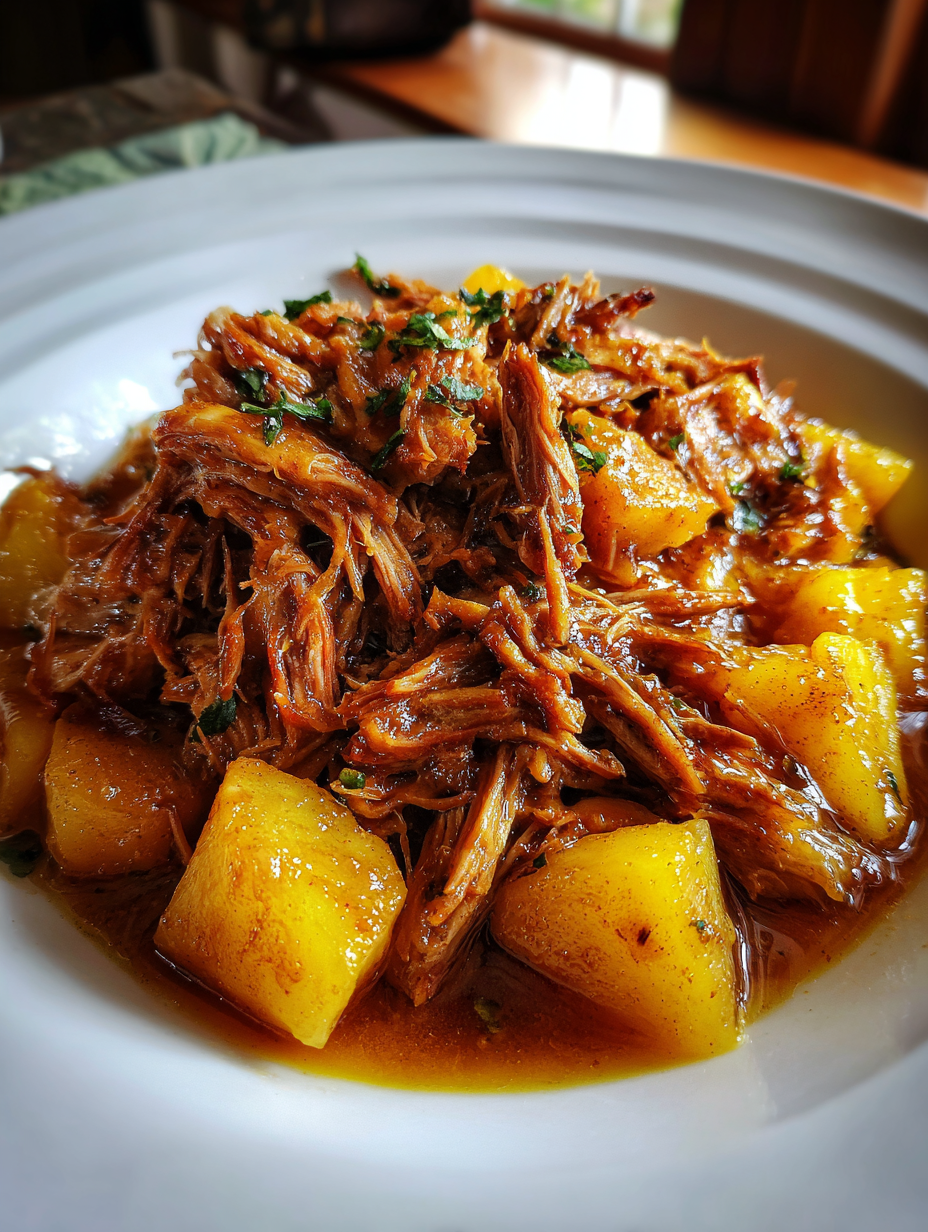 slow cooker pulled pork with apples: the perfect autumn dish