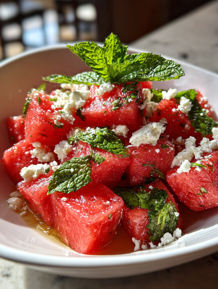 Watermelon Feta Mint Salad: A Delicious Summer Refreshment Recipe