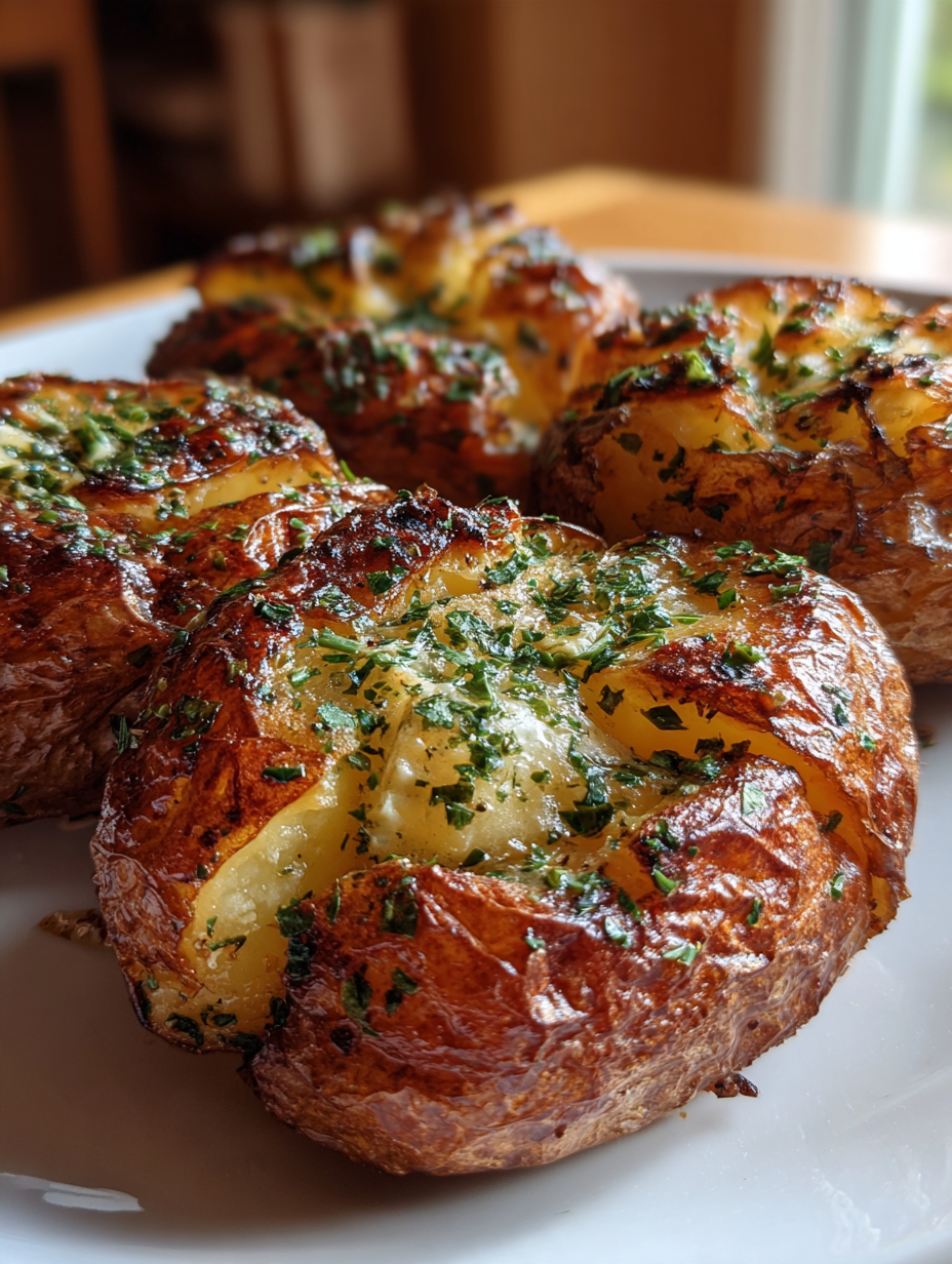 Air Fryer Baked Potatoes – Perfectly Crispy Skin: Delicious Herbed Butter Finish