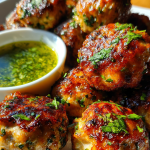 Air Fryer Turkey Meatballs – Easy Weeknight Dinner: Crispy and Delicious with Herb Dipping Sauce